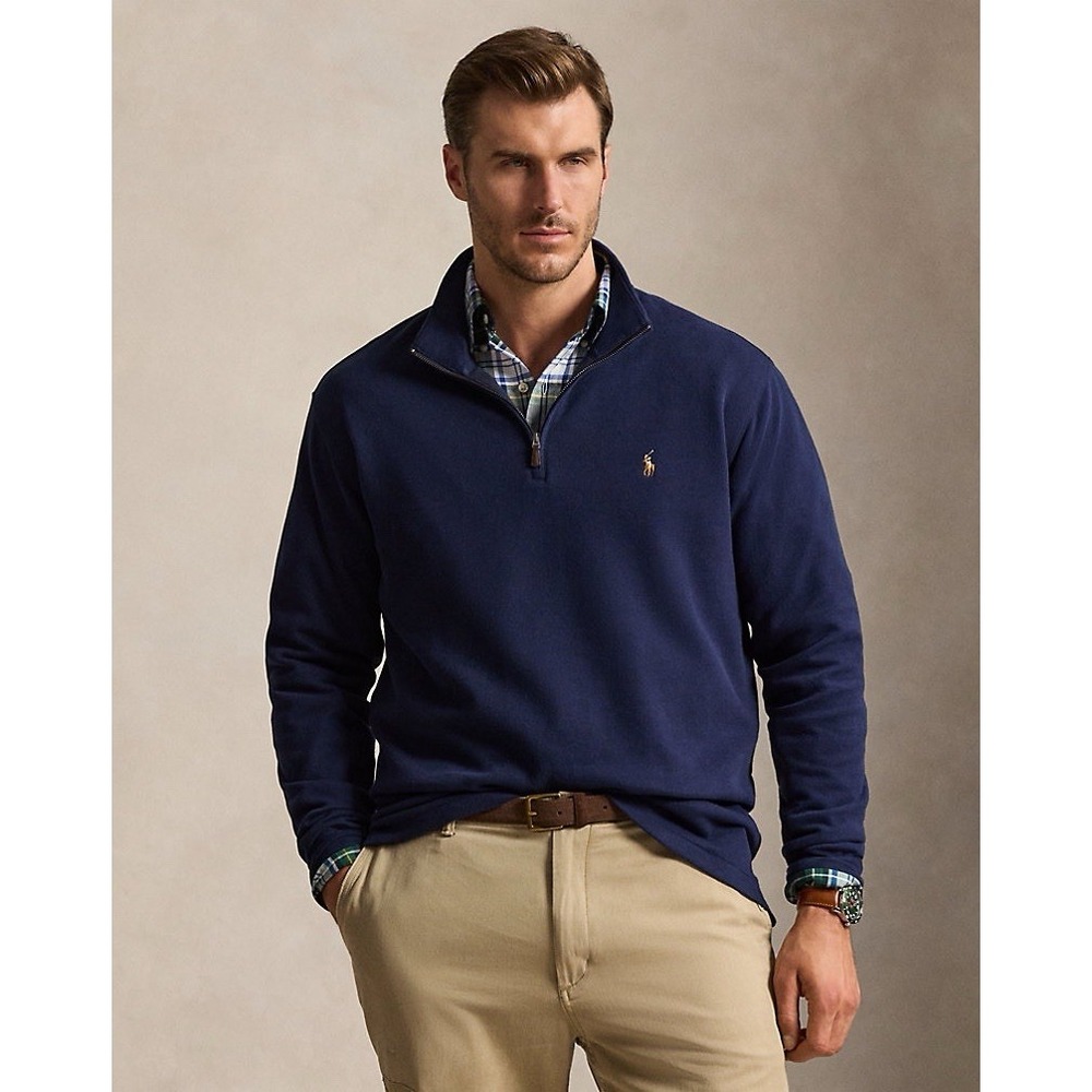 Polo Ralph Lauren Estate Rib Quarter Zip Pullover 3XB Cruise Navy Sweater NWT